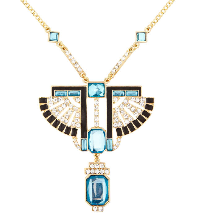 Goldene Pharao-Kette mit Strass- und Topas-Steinen als Kostümzubehör