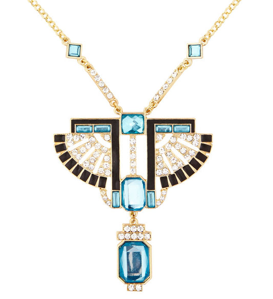 Goldene Pharao-Kette mit Strass- und Topas-Steinen als Kostümzubehör