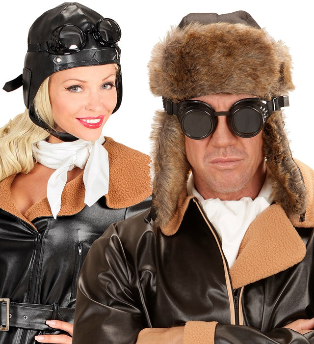 Brille mit vielen Gläsern für Entdecker- und Flugkapitän-Kostüm bei Fasnacht