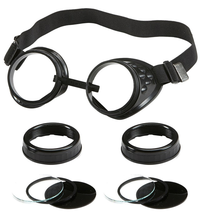 Brille mit vielen Gläsern für Entdecker- und Flugkapitän-Kostüm bei Fasnacht