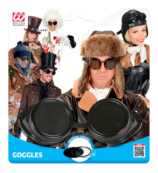 Brille mit vielen Gläsern für Entdecker- und Flugkapitän-Kostüm bei Fasnacht