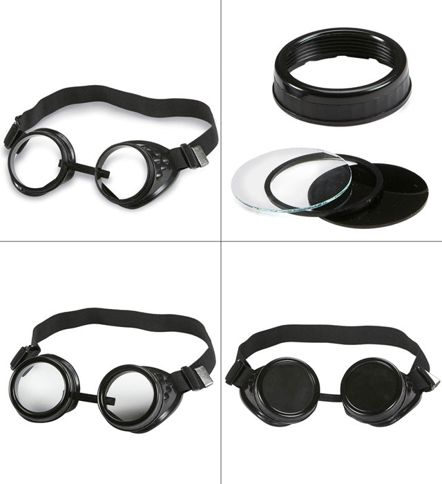 Brille mit vielen Gläsern für Entdecker- und Flugkapitän-Kostüm bei Fasnacht