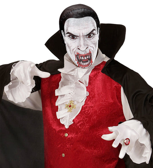 Stoff-Maske Vampir mit elastischem Band für Halloween und Fasnacht