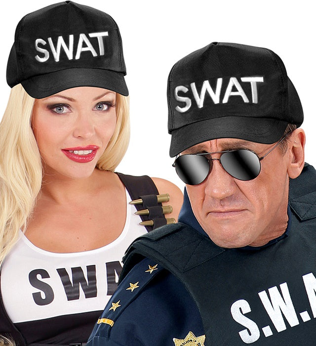 Verstellbare S.W.A.T. Cap in Schwarz mit Schriftzug