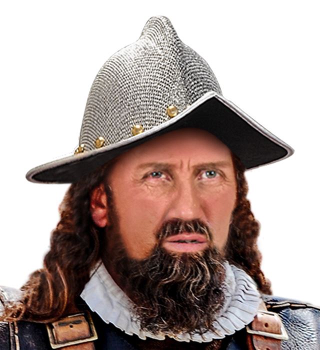 Detailgetreuer Eroberer Helm für historische Fasnachtskostüme