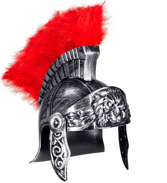 Antiker Römer Helm in Silber als Kostümzubehör für Fasnacht und Karneval