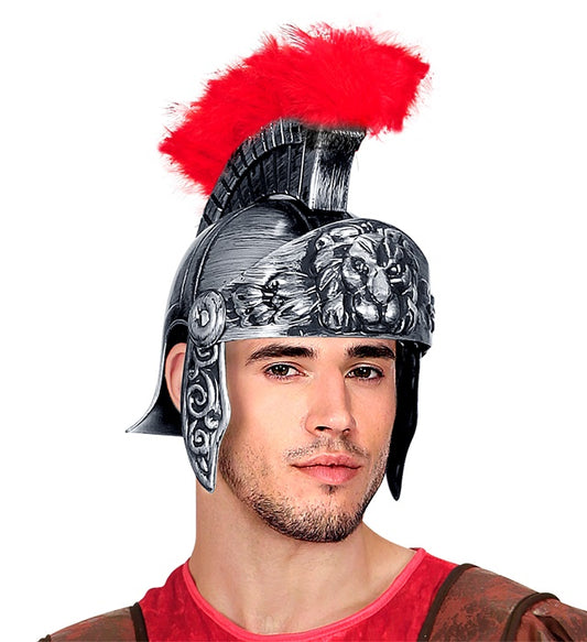 Antiker Römer Helm in Silber als Kostümzubehör für Fasnacht und Karneval