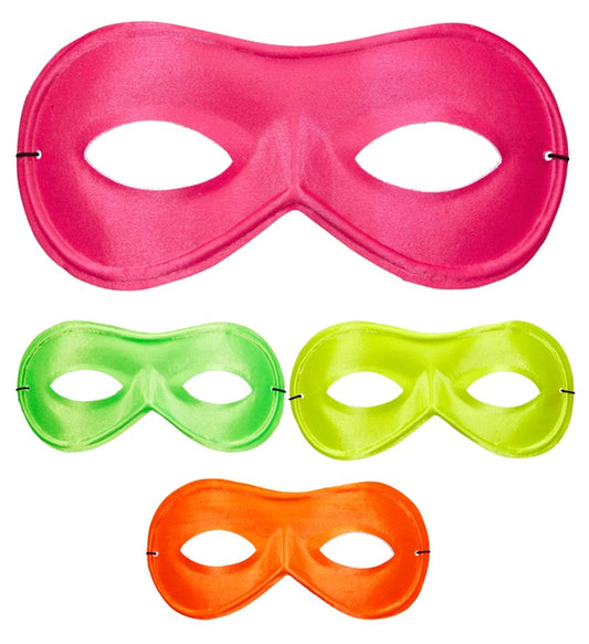 Unisex Augenmaske in vier leuchtenden Neonfarben als Fasnachts-Accessoire