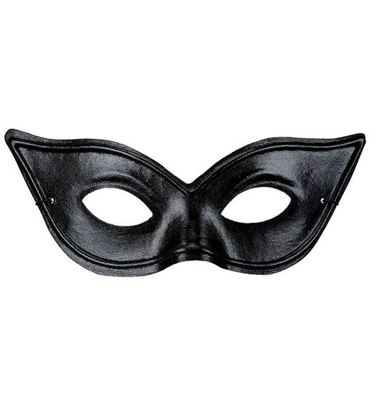 Schwarze Katzaugenmaske für Fasnacht und Mottopartys