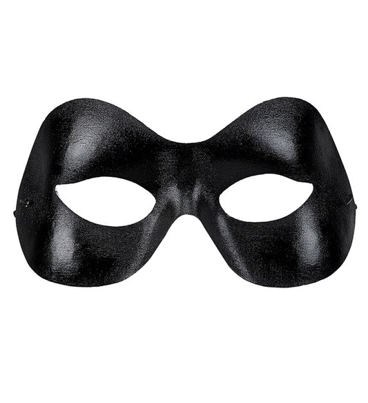 Schwarze Unisex Augenmaske Fidelio auf weißem Hintergrund