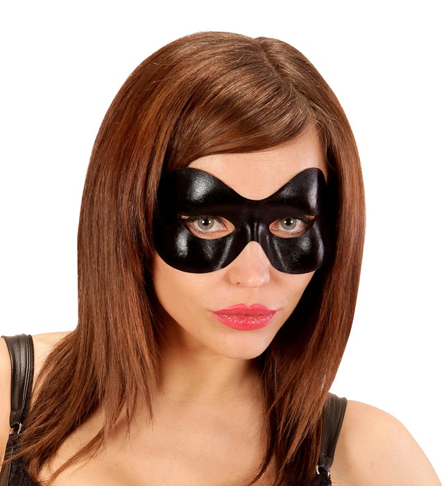 Schwarze Unisex Augenmaske Fidelio auf weißem Hintergrund