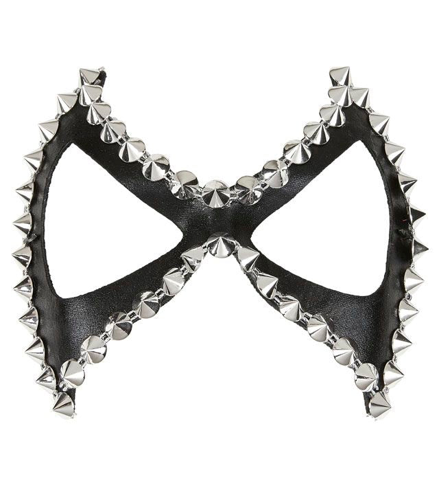 Schwarze Unisex Augenmaske mit Nieten für Fasnacht und Karneval