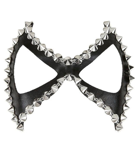 Schwarze Unisex Augenmaske mit Nieten für Fasnacht und Karneval