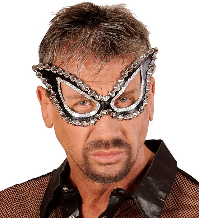 Schwarze Katzaugenmaske unisex für Fasnacht und Kostüme