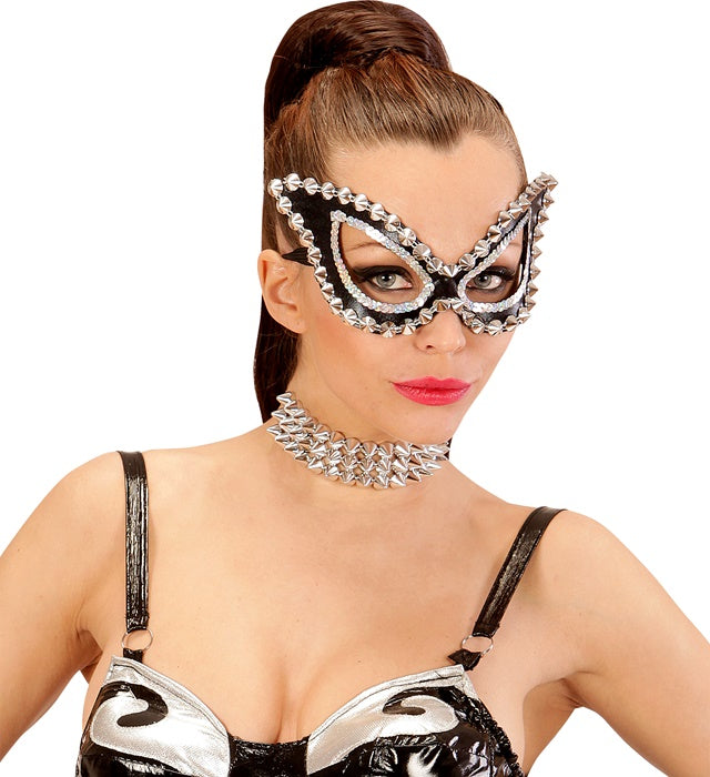 Schwarze Katzaugenmaske unisex für Fasnacht und Kostüme