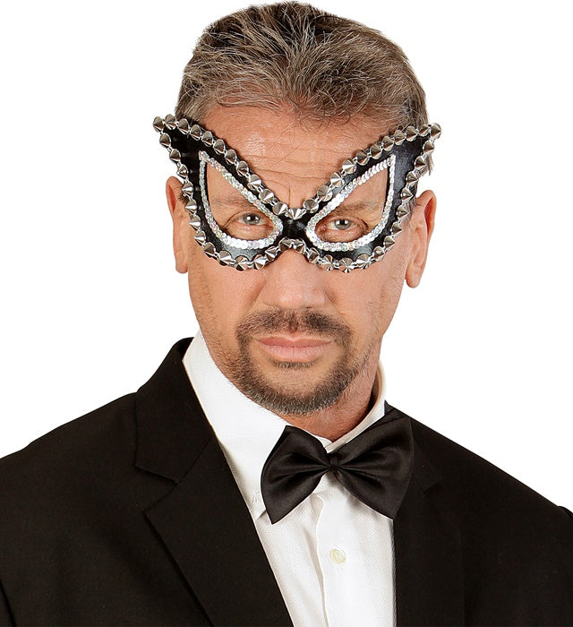 Schwarze Katzaugenmaske unisex für Fasnacht und Kostüme