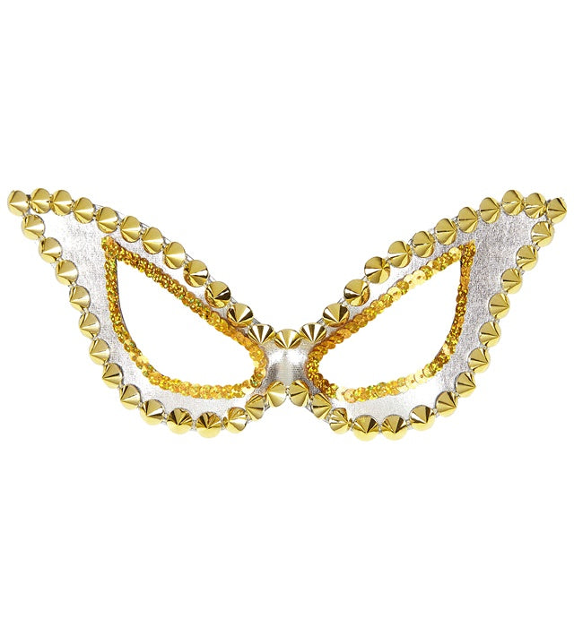 Silberne Katzaugenmaske unisex für Fasnacht und Karneval