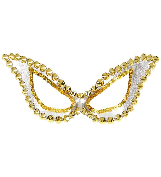 Silberne Katzaugenmaske unisex für Fasnacht und Karneval