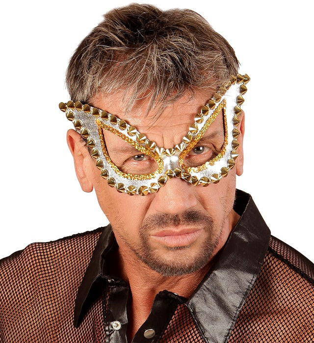 Silberne Katzaugenmaske unisex für Fasnacht und Karneval
