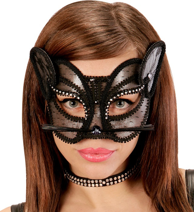 Fashion Panther Nude Look Ausspitze mit Strassverzierungen