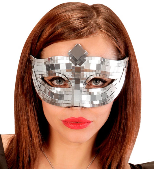 Katzenaugenmaske Unisex mit Discokugel-Design für Fasnacht