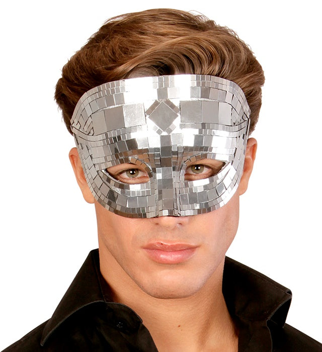 Augenmaske mit Discokugel-Design für Fasnacht und Mottoparty