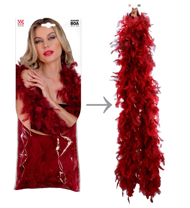 Federboa in tiefem Weinrot, 1,80 Meter lang, als Fasnacht-Accessoire