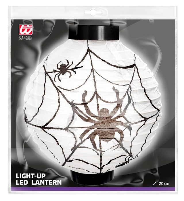 LED Spinnennetz Lampion 20 cm beleuchtet für Fasnacht und Halloween Dekoration