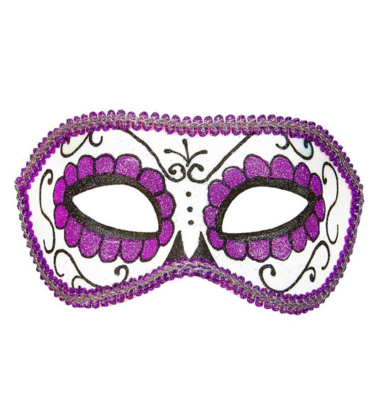 Unisex Augenmaske im Dia de los Muertos Stil in Schwarz und Lila