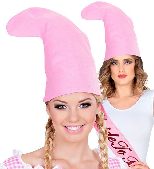 Rosa Zwergenmütze mit Zipfelspitze als Fasnachtsaccessoire