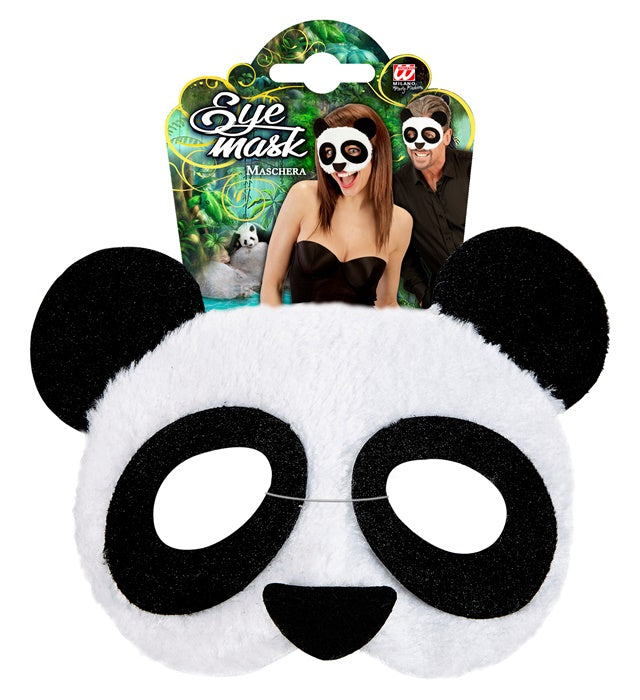Plüschpanda Augenmaske schwarz-weiß mit weichem Material