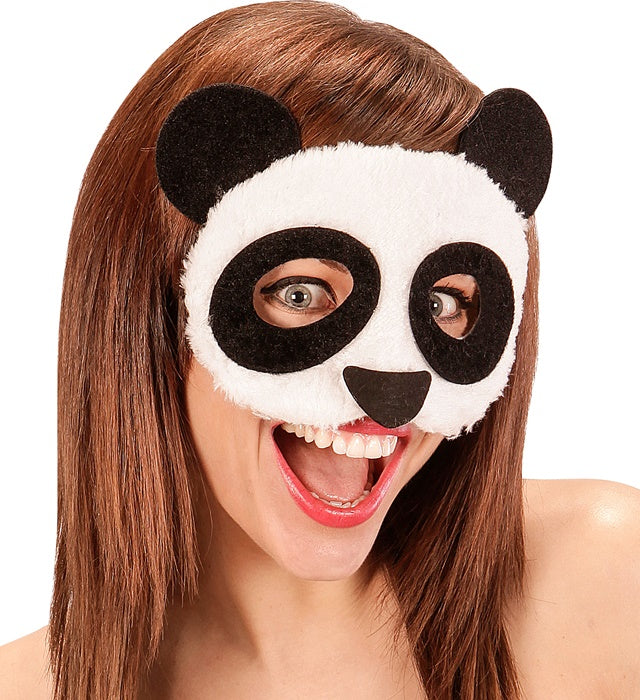 Plüschpanda Augenmaske schwarz-weiß mit weichem Material