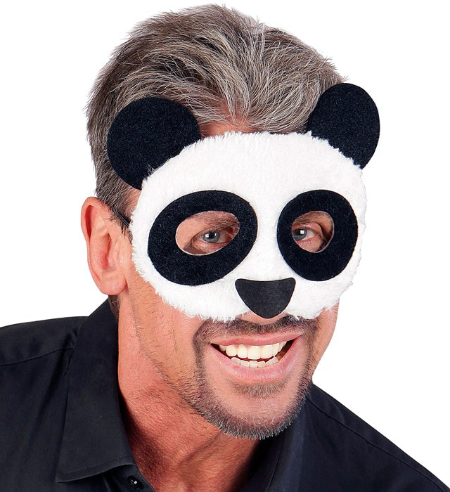 Plüschpanda Augenmaske schwarz-weiß mit weichem Material
