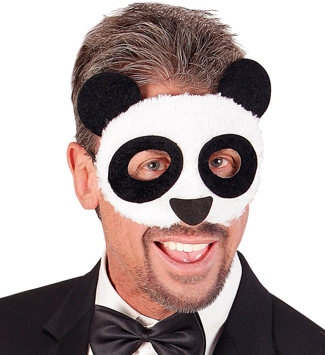 Plüschpanda Augenmaske schwarz-weiß mit weichem Material
