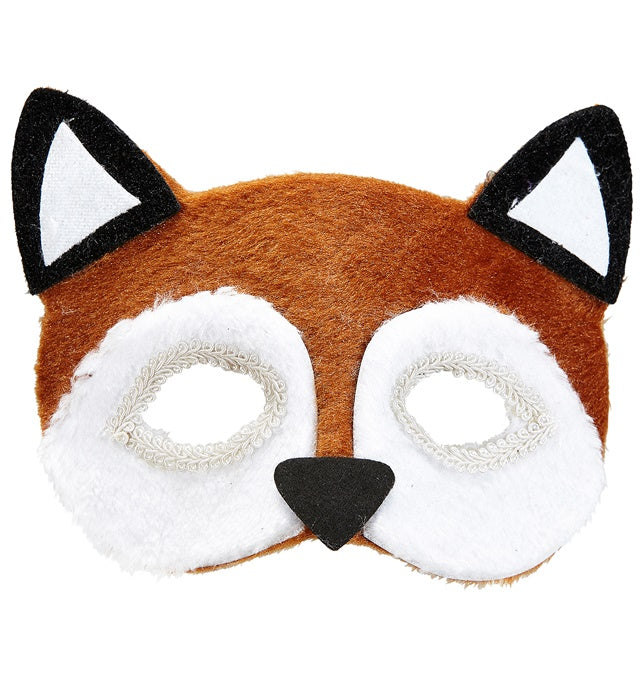 Plüschige Augenmaske in Form eines Fuchsgesichts mit elastischem Band
