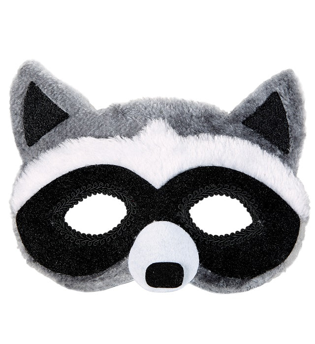 Plüsch-Augenmaske im Waschbär-Design für Fasnacht und Karneval