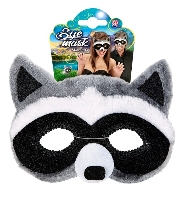 Plüsch-Augenmaske im Waschbär-Design für Fasnacht und Karneval