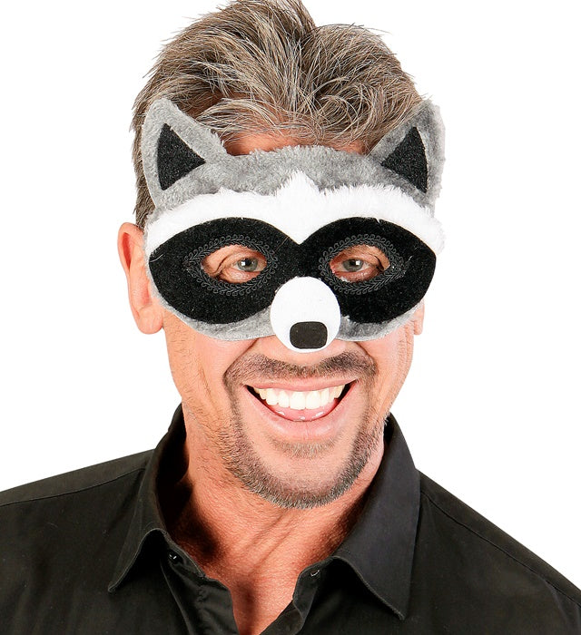 Plüsch-Augenmaske im Waschbär-Design für Fasnacht und Karneval