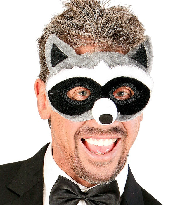 Plüsch-Augenmaske im Waschbär-Design für Fasnacht und Karneval