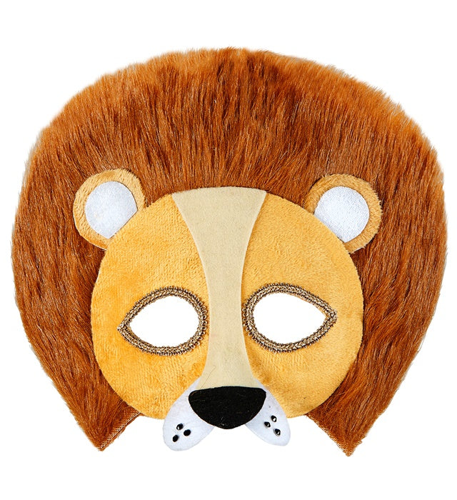 Plüschlöwen Augenmaske aus weichem Material für Fasnacht und Karneval