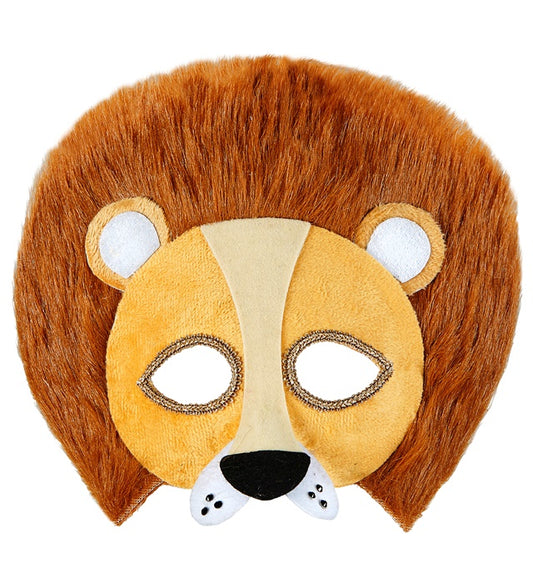 Plüschlöwen Augenmaske aus weichem Material für Fasnacht und Karneval