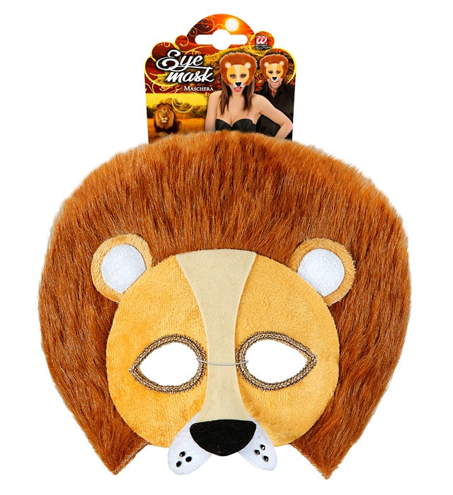 Plüschlöwen Augenmaske aus weichem Material für Fasnacht und Karneval