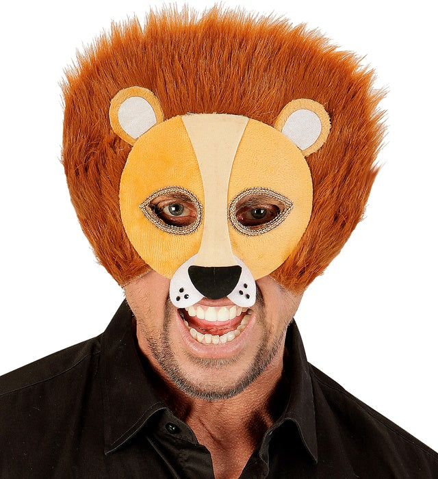Plüschlöwen Augenmaske aus weichem Material für Fasnacht und Karneval