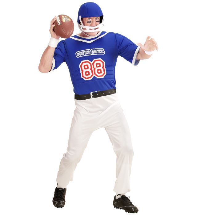 American Football Spieler Kostüm mit Helm und Overall für Fasnacht
