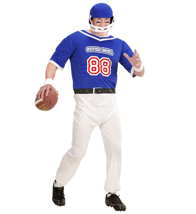 American Football Spieler Kostüm mit Helm und Overall für Fasnacht