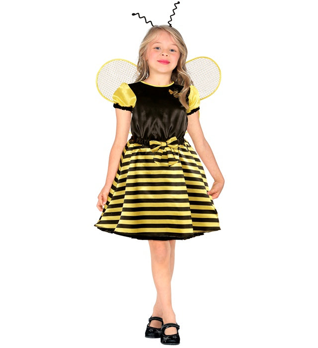 Bienen-Kostüm mit Kleid, Flügeln und Fühlern für Fasnacht