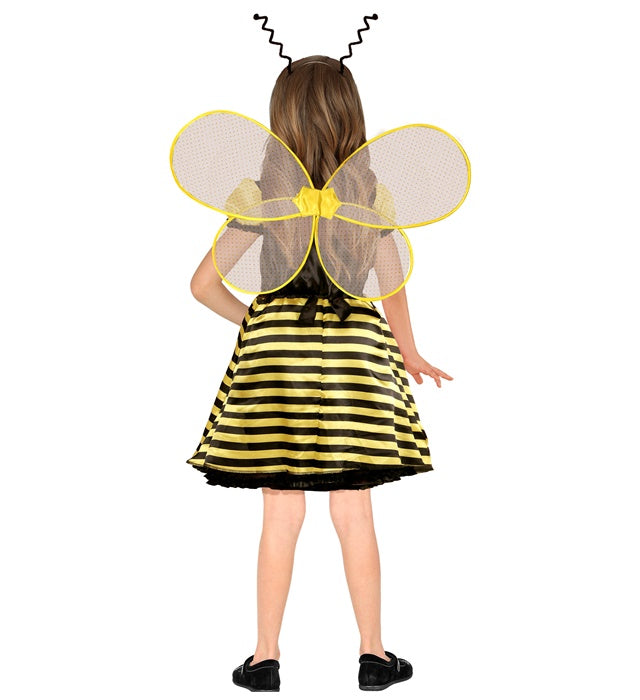 Bienen-Kostüm mit Kleid, Flügeln und Fühlern für Fasnacht