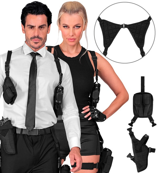 Taktisches Schulterholster aus robustem Material ideal für Fasnacht und Kostüme