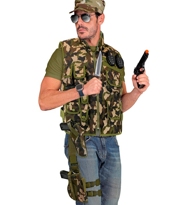 Taktisches Camouflage Holster für das rechte Bein mit verstellbarem Gurt