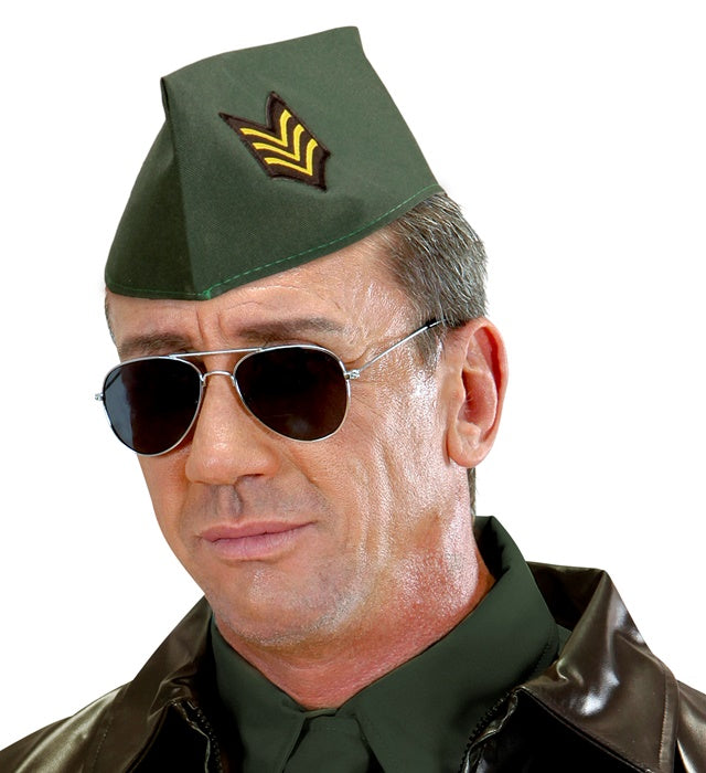 Army Schiffchen grüne Militärmütze für Fasnacht und Karneval